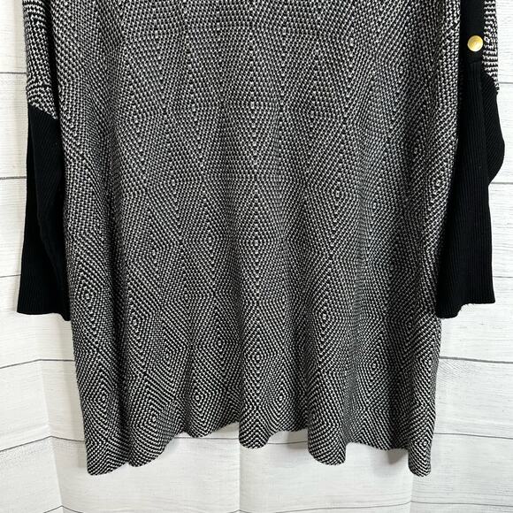 Joseph A Womens size Small Mock Neck Tunic Dolman Sleeve Diamond Print Sweater - Picture 4 of 9